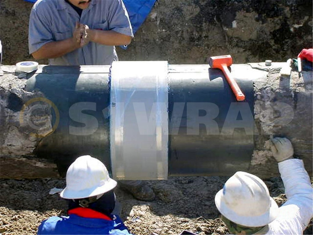 Готовая манжета PermaWrap закрывает вмятину на газопроводе