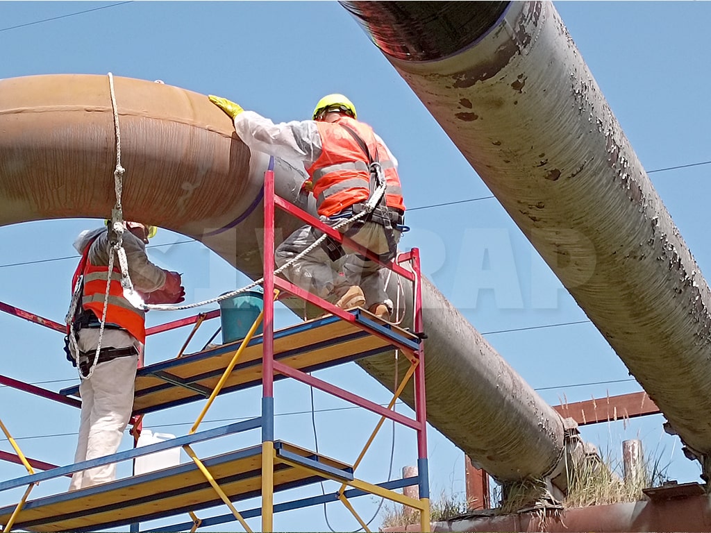 Ремонт магістрального газопроводу КРС на повітряному переході через річку