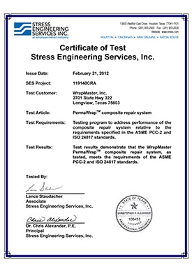 Сертифікат ISO 24817 WrapMaster PermaWrap, США